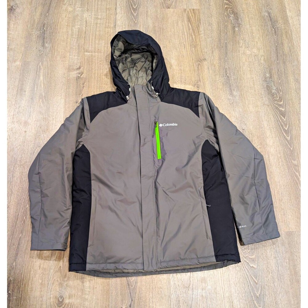 Columbia Tipton Peak Insulated Waterproof Winter Parka Jacket Gray Black Men L